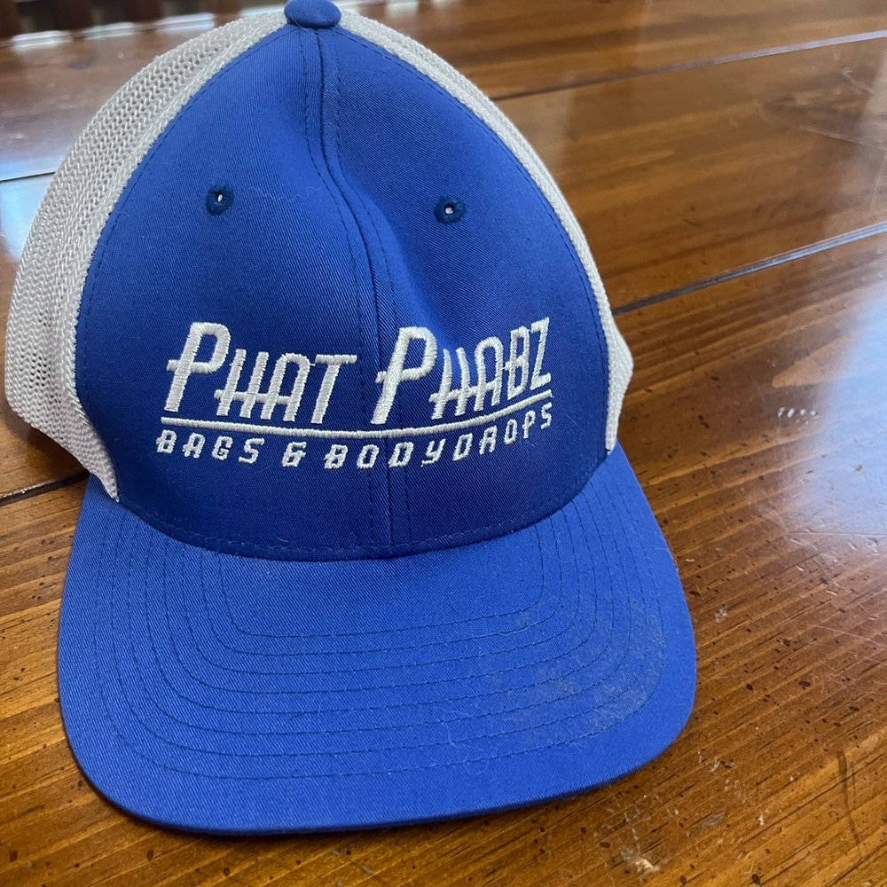 Port Authority Phat Phabz Trucker Hat Large Blue & White Mesh Snapback
